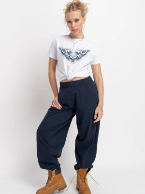 Granatowe spodnie dresowe typu balloon Reporter