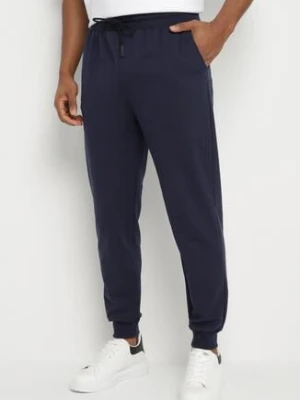 Granatowe Spodnie Dresowe ze Ściągaczami z Bawełną Paladira glo-story