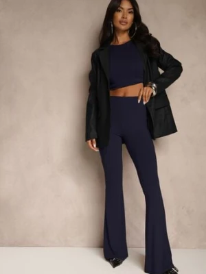 Granatowe Spodnie Dzwony Efralice by swan