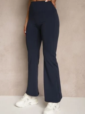 Granatowe Spodnie Dzwony Legginsy High Waist Onellin yu & me