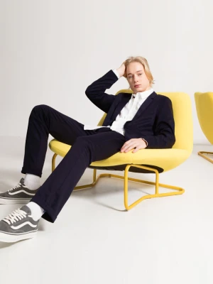 Granatowe spodnie garniturowe Reporter