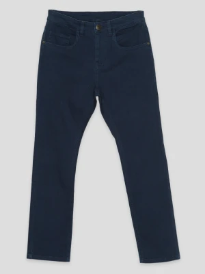 Granatowe spodnie jeansowe o klasycznym kroju Reporter