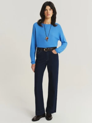 Granatowe spodnie wide leg Greenpoint