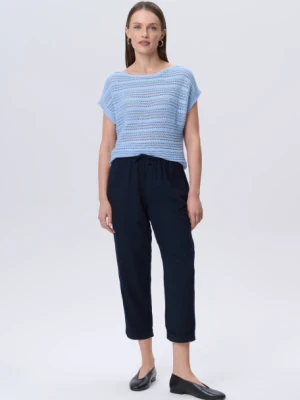 Granatowe spodnie z nogawką o długości 7/8 Greenpoint