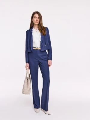 Granatowe spodnie z prostymi nogawkami TARANKO