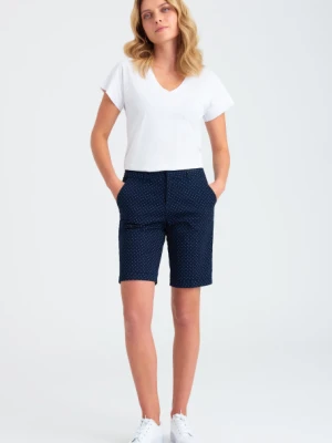 Granatowe szorty z nadrukiem w groszki Greenpoint