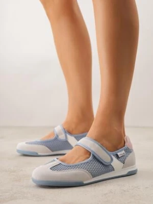 Granatowe Tenisówki w Stylu Balerinek z Napisem Emitanela