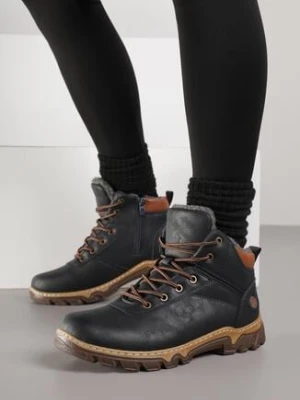 Granatowe Traperki Sportowe Mocno Ocieplone Vimee