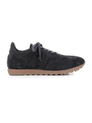 Granatowe Zamszowe Sneakers Alberto Fasciani