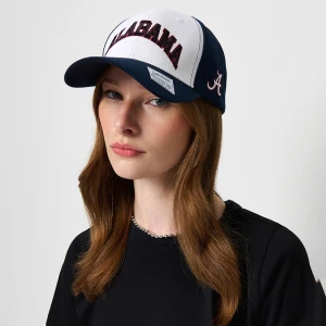 Granatowo-biała czapka z daszkiem i napisem Alabama House