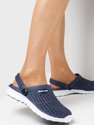 Granatowo-Białe Klapki Iphiope