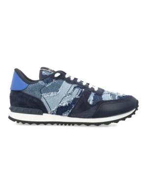 Granatowo-Czarny Rockrunner Camouflage Denim Sneakers Valentino Garavani