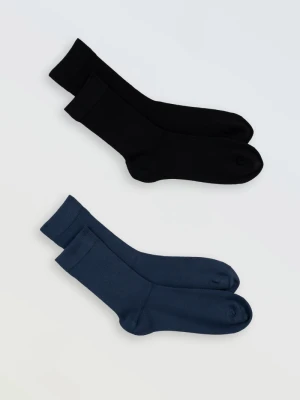 Granatowo-czarny zestaw skarpet gładki 2-PAK Reporter