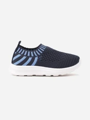 Granatowo-Niebieskie Buty Sportowe Sneakersy z Paskami Liramesa