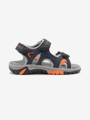 Granatowo-Niebieskie Sandały w Sportowym Stylu ze Skórzaną Wkładką Odairis badoxx