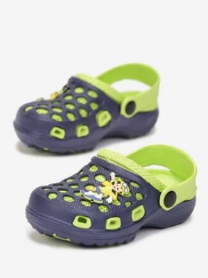 Granatowo-Zielone Klapki Sportowe z Paskiem na Piętę i Zakrytym Noskiem Xina c/n