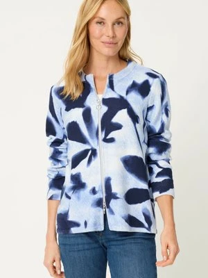 Granatowy bawełniany sweter damski Henny zapinany na suwak – Refresh Olsen