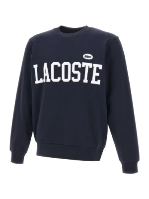 Granatowy Bawełniany Sweter z Logo na Przodzie Lacoste