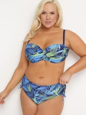 Granatowy Dwuczęściowy Komplet Bikini Biustonosz z Usztywnieniem Majtki Typu Figi Roseria