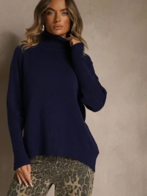 Granatowy Golf z Domieszką Kaszmiru o Prostym Kroju Zoirsova tandem