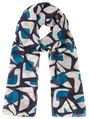 Granatowy jedwabny szal damski we wzory – Neo Comfort Olsen