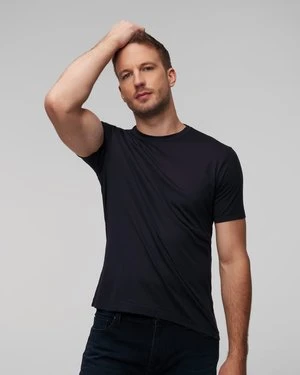 Granatowy jedwabny T-shirt męski Paul&Shark Silk Paul and Shark