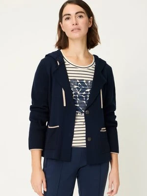 Granatowy kardigan damski Henny z kapturem – Refresh Olsen