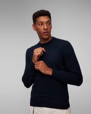 Granatowy Kaszmirowy Sweter Męski Gran Sasso