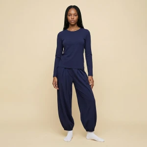 Granatowy komplet dzianinowy loungewear House