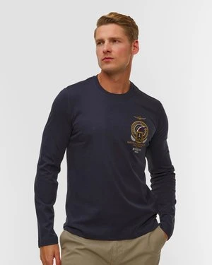 Granatowy Longsleeve Męski Aeronautica Militare