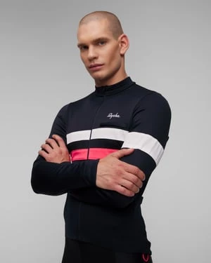 Granatowy Longsleeve Rowerowy Męski Rapha Brevet