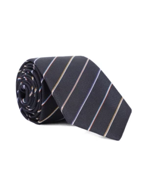 Granatowy Mini Wielopaskowy Krawat PS By Paul Smith