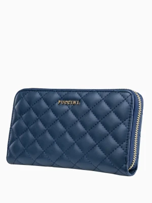 Granatowy pikowany portfel damski Puccini