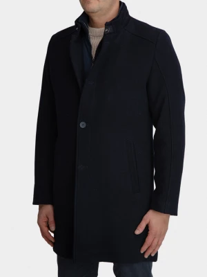 Granatowy płaszcz 00285D75GSA Giacomo Conti