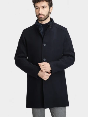 Granatowy płaszcz 00285D75GSA Giacomo Conti