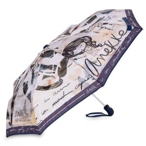 Granatowy Składany Damski Parasol Anekke