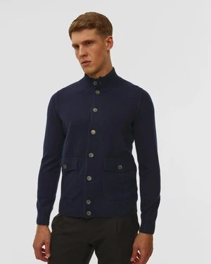 Granatowy Sweter Kaszmirowy Męski Gran Sasso