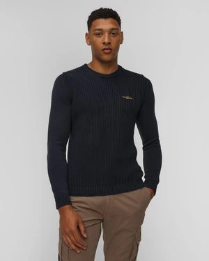 Granatowy Sweter Męski Aeronautica Militare