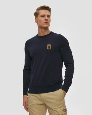 Granatowy Sweter Męski Aeronautica Militare