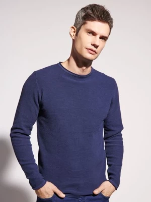Granatowy sweter męski basic OCHNIK