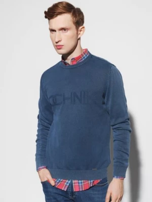 Granatowy sweter męski z logo OCHNIK