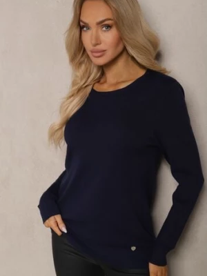 Granatowy Sweter o Klasycznym Kroju Irilians glo-story