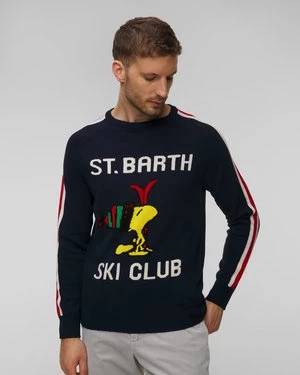 Granatowy Sweter Wełniany Męski Mc2 Saint Barth Heron