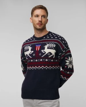 Granatowy Sweter Wełniany Męski Polo Ralph Lauren