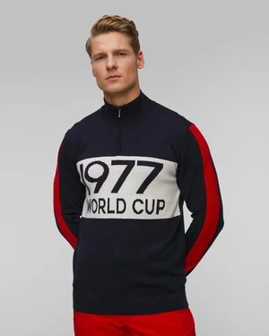 Granatowy Sweter Wełniany Męski We Norwegians Worldcup