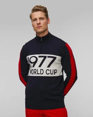 Granatowy sweter wełniany męski We Norwegians WorldCup