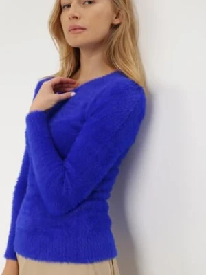 Granatowy Sweter Wełniany Panaris j&x