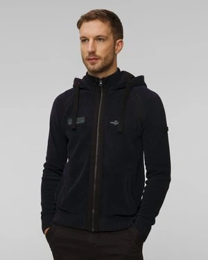 Granatowy sweter z kapturem męski Aeronautica Militare