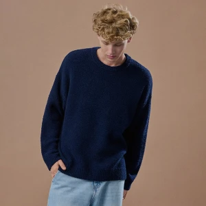 Granatowy sweter z okrągłym dekoltem House