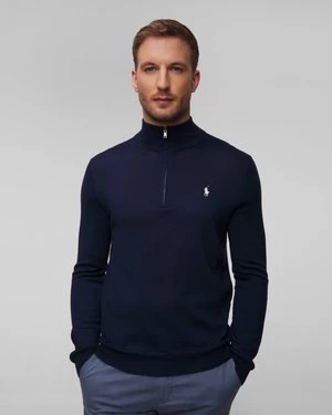 Granatowy Sweter Z Wełną Męski Polo Ralph Lauren